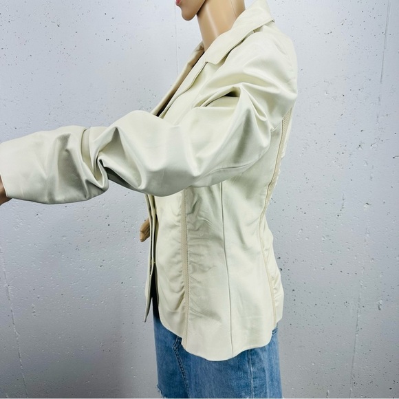 ECCOCI women’s Size 14 Cream/ivory Leather Jacket - Picture 6 of 11